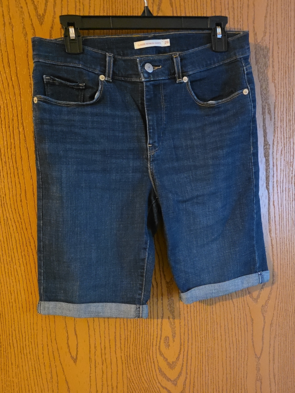 Levis Dark Wash Denim Bermuda Shorts W 15-16, R 10, I 10